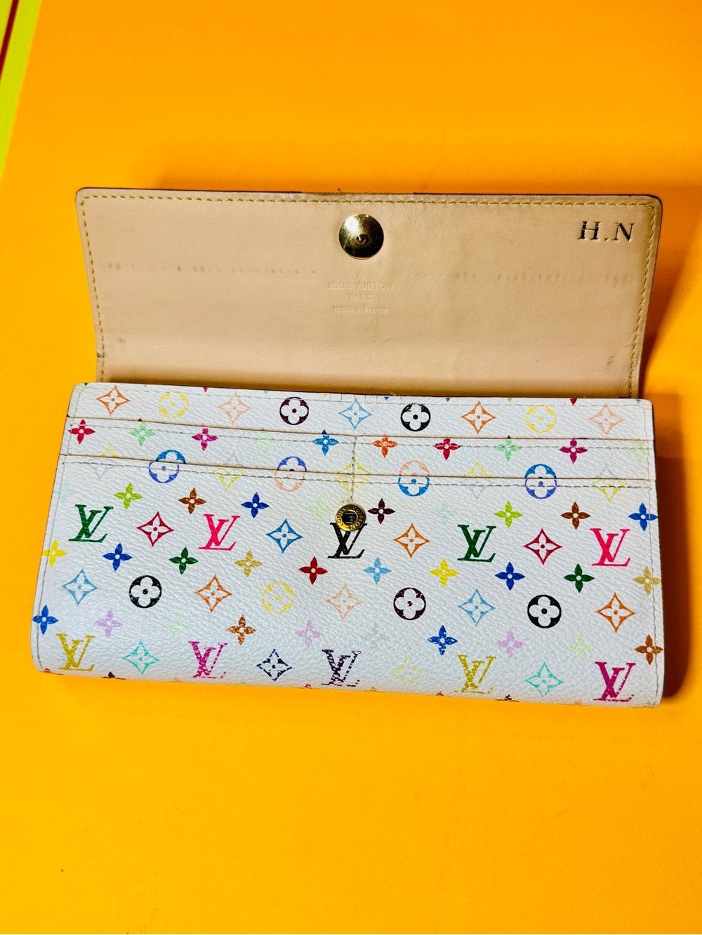 Louis Vuitton White Multicolor Monogram Long Wallet - Picture 5 of 14